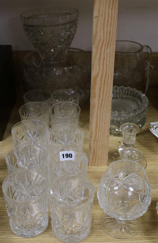 A quantity of cut glassware